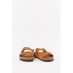 BIRKENSTOCK MINK ARIZONA NARROW SOFT FOOTBED SUEDE LEATHER SANDALS